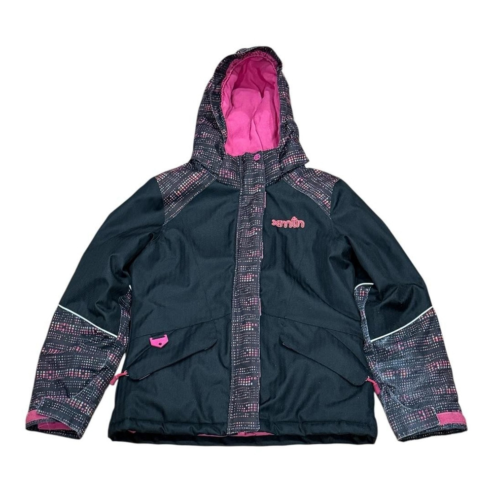 xmtn Jacket Girls 10 Black Pink Hooded Ski Snow Coat Insulated Winter Warm